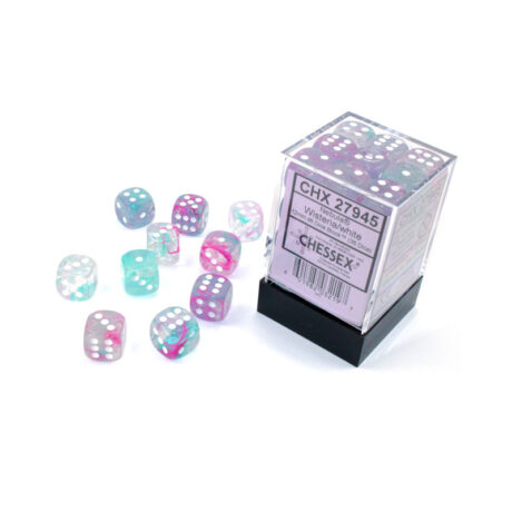 Wisteria/White Luminary Dice - 16mm D6 Blocks